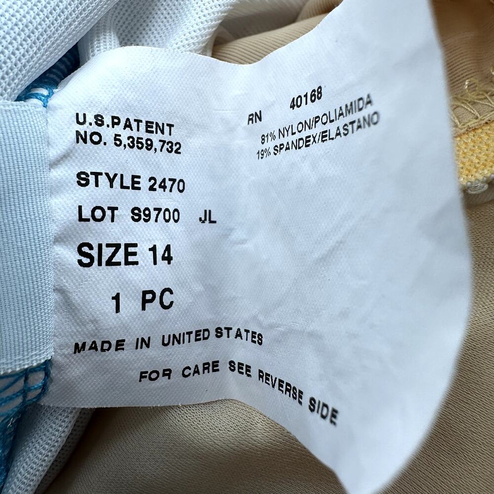 Miraclesuit Tankini Bandana Print Underwire Spaghetti Strap Ruched Sides Blue 14 - Picture 5 of 6